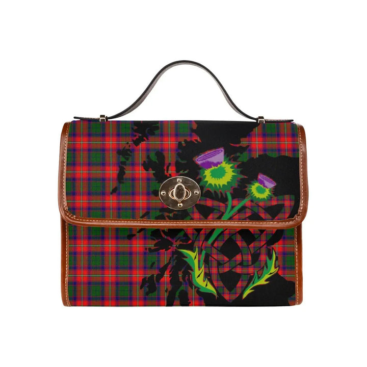 Scottish Roxburgh District Clan Tartan Waterproof Canvas Bag With Thistle Tartan Plaid 1