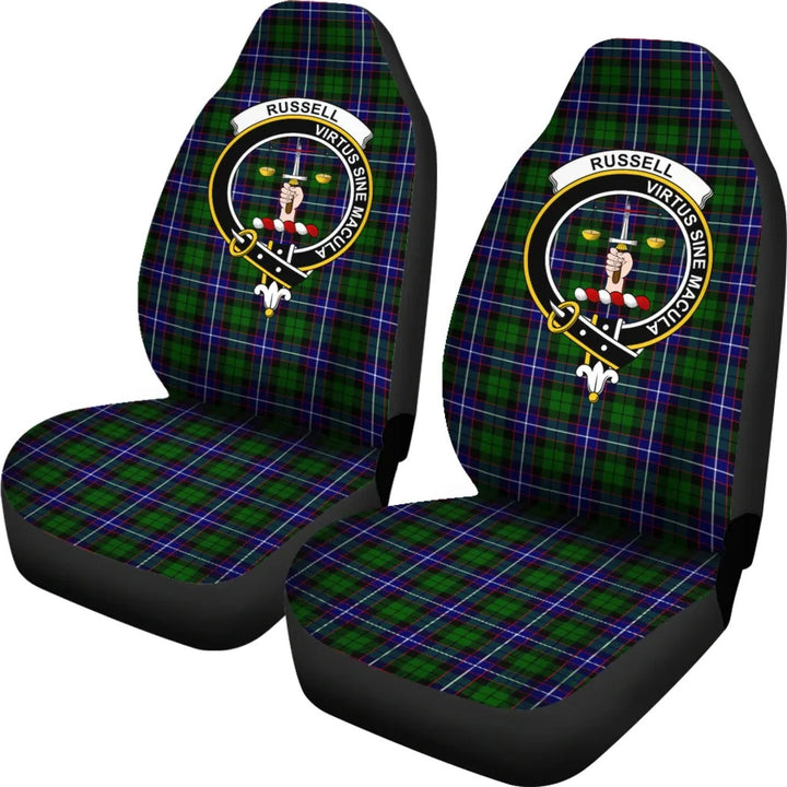 Scottish Russell Clan Crest Tartan Car Seat Covers 1