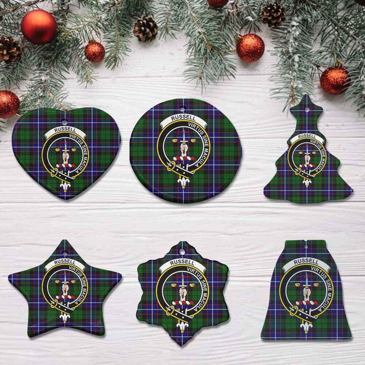 Scottish Russell Clan Crest Tartan Ceramic Ornament All Tartan Plaid
