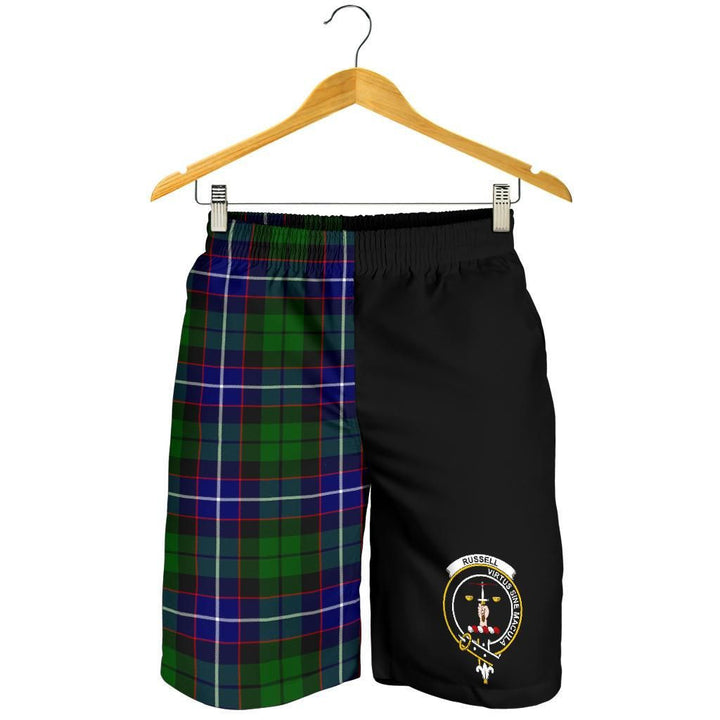 Scottish Russell Clan Crest Tartan Half of Me Men's Shorts