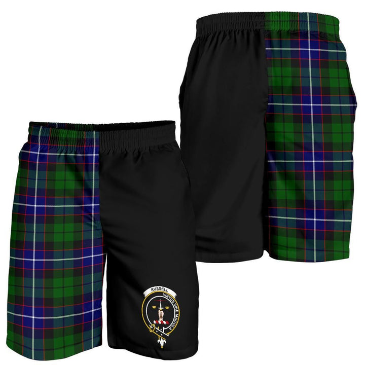Scottish Russell Clan Crest Tartan Half of Me Men's Shorts