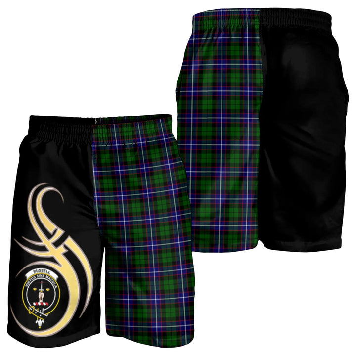 Scottish Russell Modern Clan Crest Tartan Believe in Me Men's Shorts