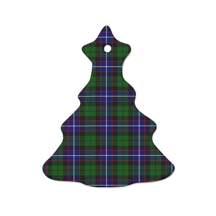Scottish Russell Modern Clan Tartan Ceramic Ornament  Tree Shape Tartan Plaid