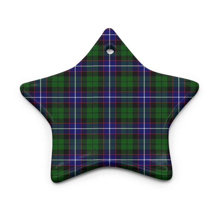 Scottish Russell Modern Clan Tartan Ceramic Ornament Star Shape Tartan Plaid