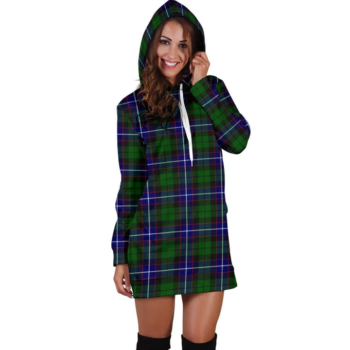 Scottish Russell Modern Clan Tartan Hoodie Dress