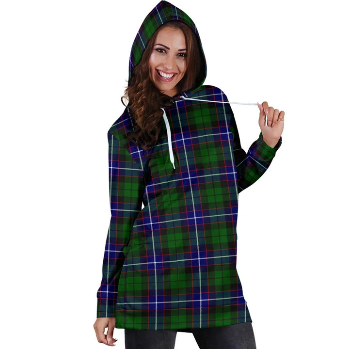 Scottish Russell Modern Clan Tartan Hoodie Dress