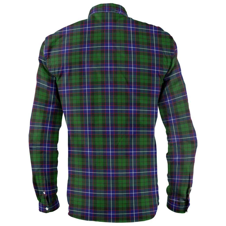 Scottish Russell Modern Clan Tartan Long Sleeve Shirt Back Side Tartan Plaid