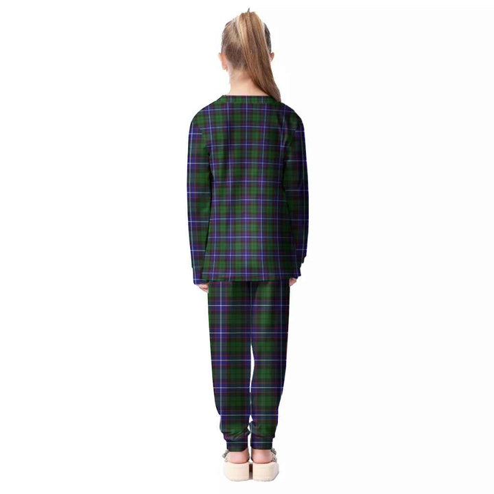 Scottish Russell Modern Clan Tartan Pajama Set Kid Back Side Tartan Plaid