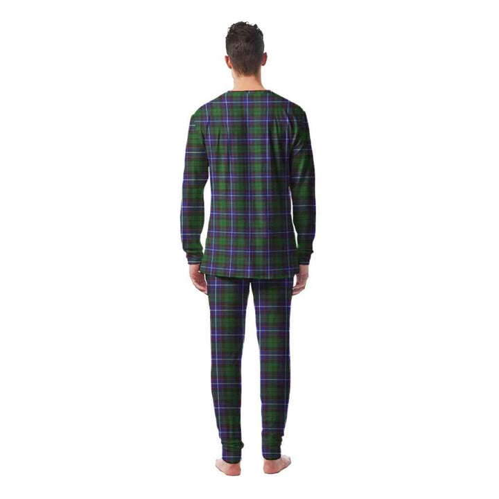 Scottish Russell Modern Clan Tartan Pajama Set Men Back Side Tartan Plaid