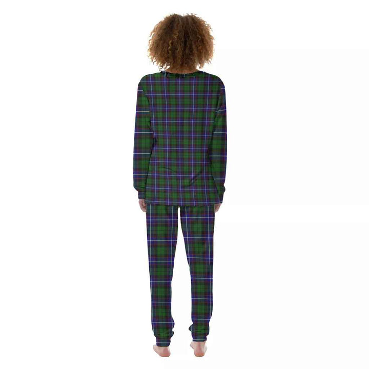 Scottish Russell Modern Clan Tartan Pajama Set Women Back Side Tartan Plaid