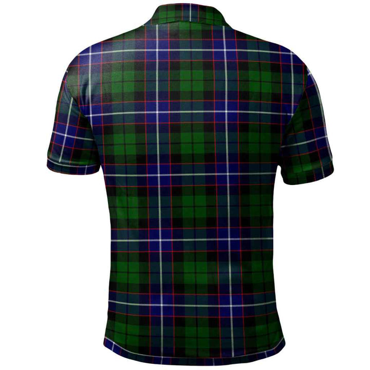 Scottish Russell Modern Clan Tartan Polo Shirt Back Side Tartan Plaid