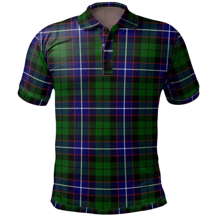 Scottish Russell Modern Clan Tartan Polo Shirt Front Side Tartan Plaid