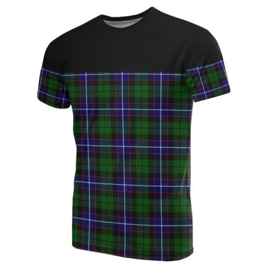 Scottish Russell Modern Clan Tartan T-Shirt Horizontal Style Front Side Tartan Plaid