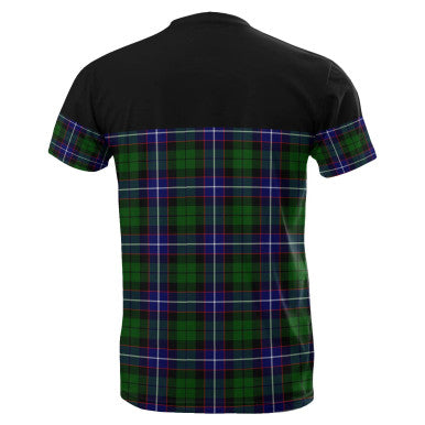 Scottish Russell Modern Clan Tartan T-Shirt Horizontal Style Back Side Tartan Plaid