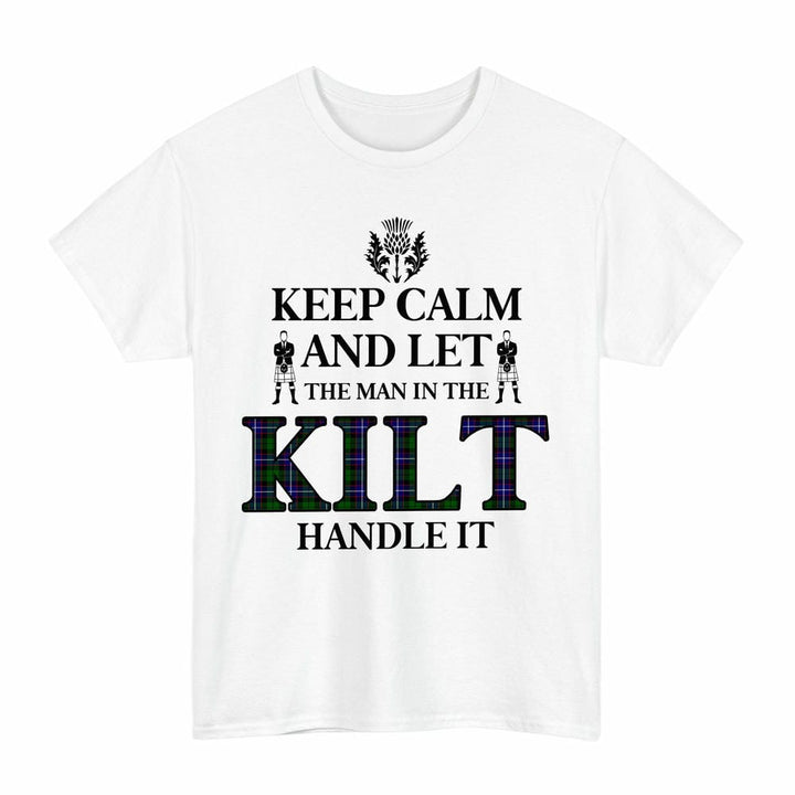 Scottish Russell Modern Clan Tartan T-Shirt - Keep Calm Tartan Plaid White Color