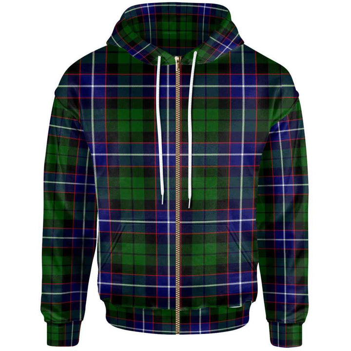 Scottish Russell Modern Clan Tartan Hoodie Zip Tartan Plaid