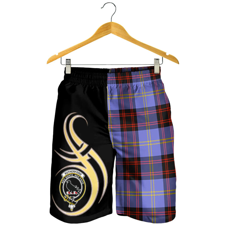 Scottish Rutherford Clan Crest Tartan Believe in Me Men's Shorts