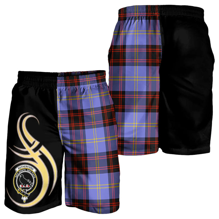 Scottish Rutherford Clan Crest Tartan Believe in Me Men's Shorts