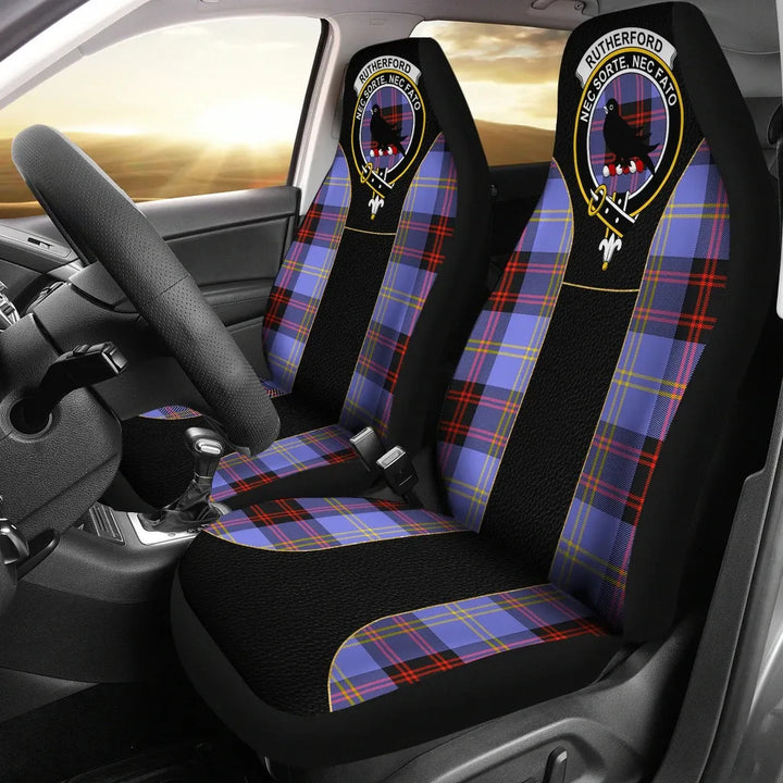 Scottish Rutherford Clan Crest Tartan Car Seat Covers - Special Style 1