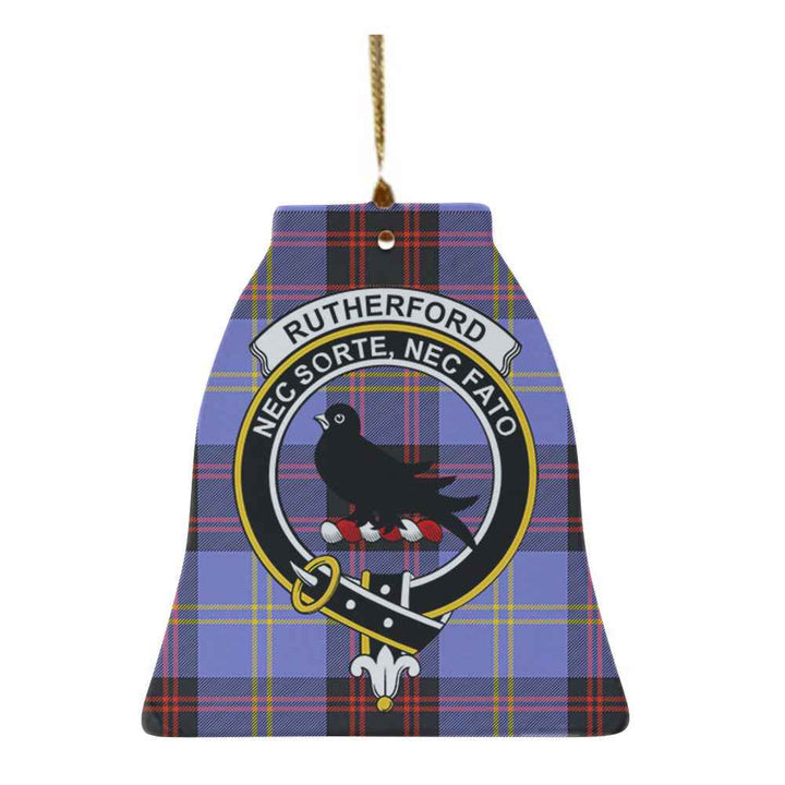Scottish Rutherford Clan Crest Tartan Ceramic Ornament Bell Shape Tartan Plaid