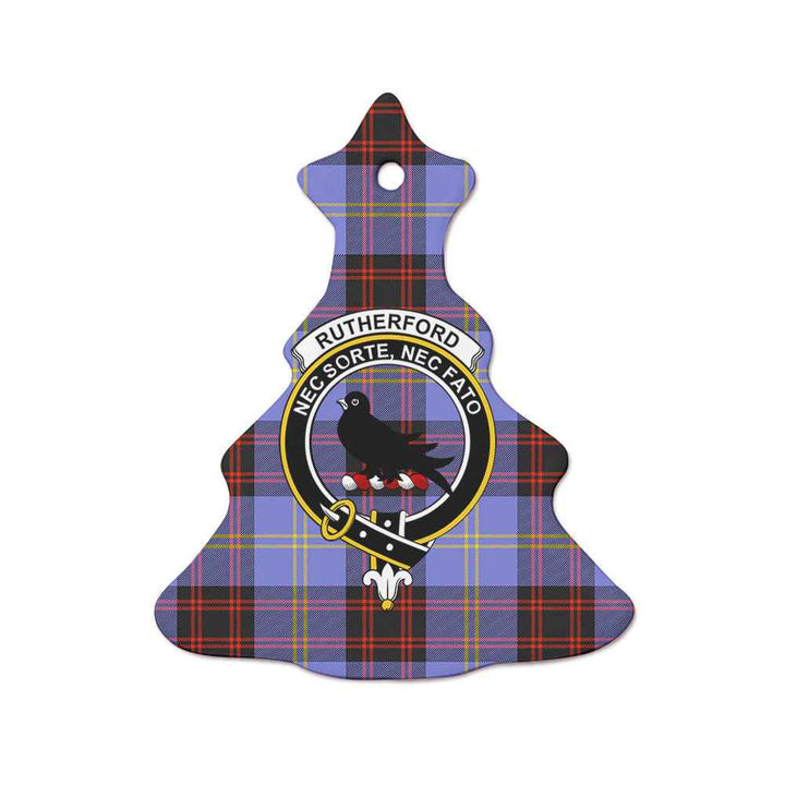 Scottish Rutherford Clan Crest Tartan Ceramic Ornament Tree Shape Tartan Plaid