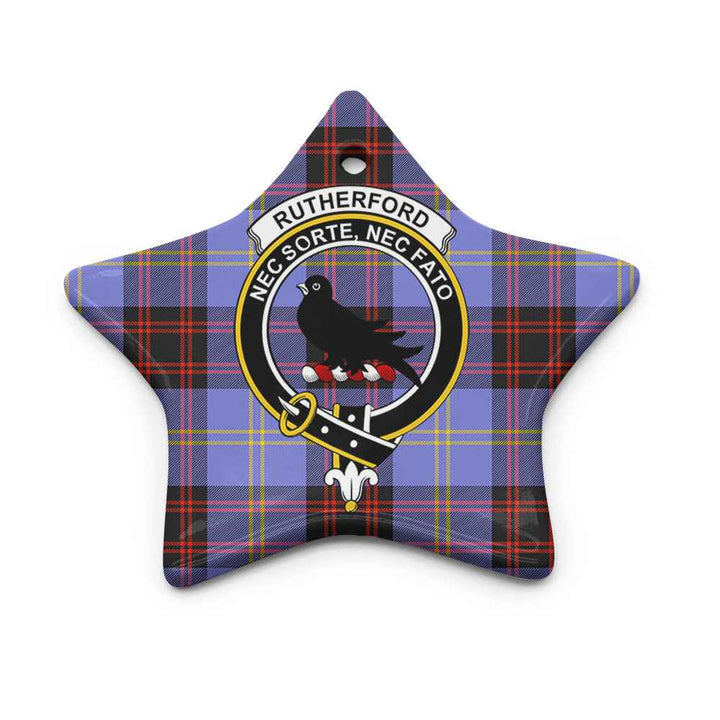 Scottish Rutherford Clan Crest Tartan Ceramic Ornament Star Shape Tartan Plaid