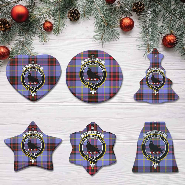Scottish Rutherford Clan Crest Tartan Ceramic Ornament All Tartan Plaid