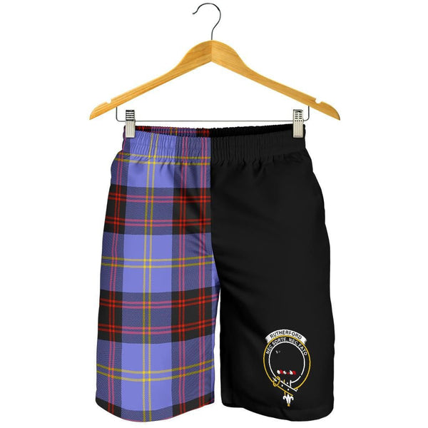 Scottish Rutherford Clan Crest Tartan Half of Me Men's Shorts