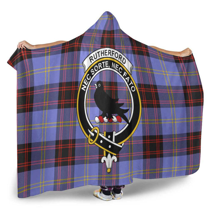 Scottish Rutherford Clan Crest Tartan Hooded Blanket Tartan Plaid 2