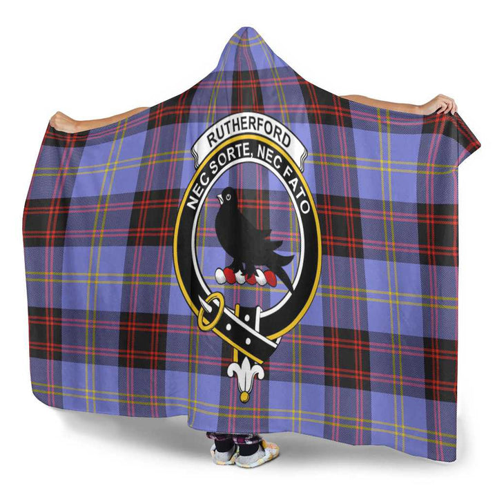 Scottish Rutherford Clan Crest Tartan Hooded Blanket Tartan Plaid 3