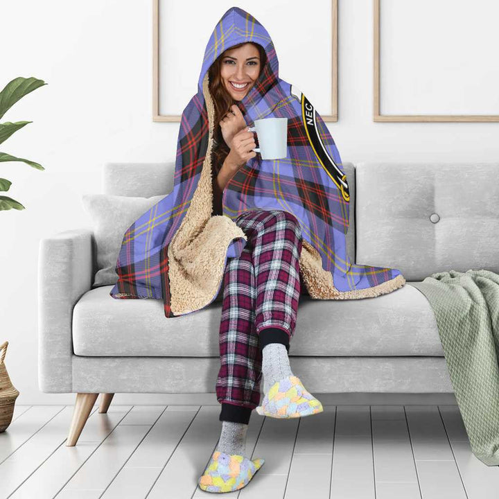 Scottish Rutherford Clan Crest Tartan Hooded Blanket Tartan Plaid 5