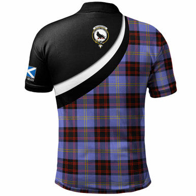 Scottish Rutherford Clan Crest Tartan Polo Shirt - Scotland Forever Style Back Side Tartan Plaid