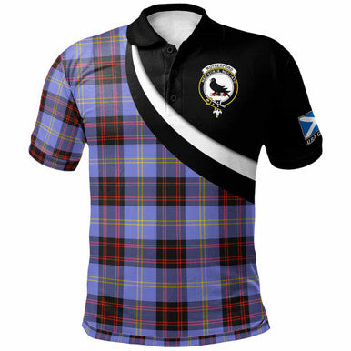 Scottish Rutherford Clan Crest Tartan Polo Shirt - Scotland Forever Style Front Side Tartan Plaid