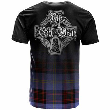 Scottish Rutherford Clan Crest Tartan T-Shirt - Alba Gu Brath Family Crest Celtic Inspired Back Side Tartan Plaid