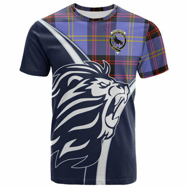 Scottish Rutherford Clan Crest Tartan T-Shirt - Bend Style Front Side Tartan Plaid