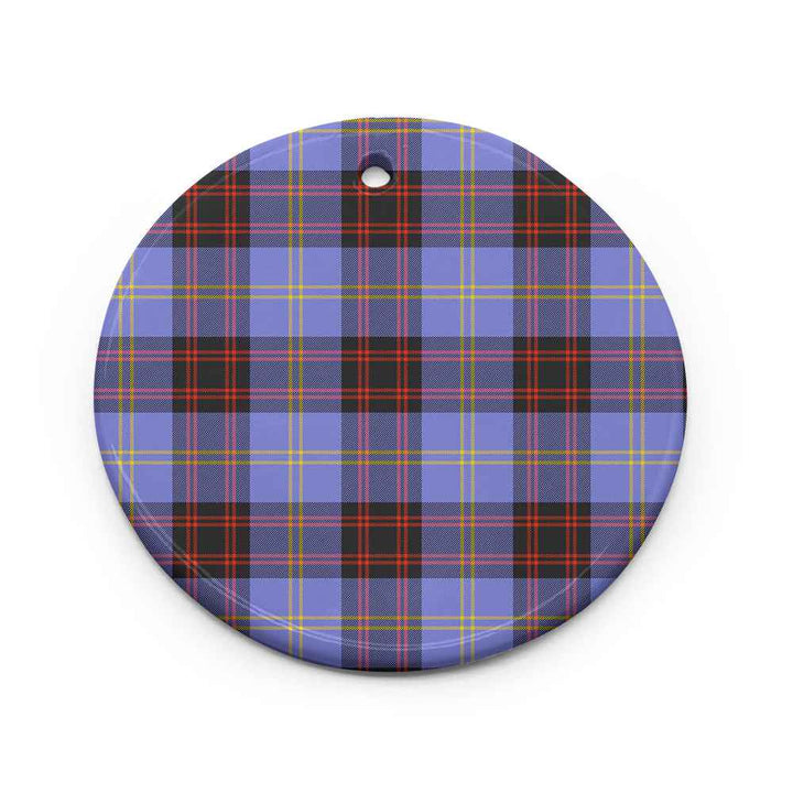 Scottish Rutherford Clan Tartan Ceramic Ornament Circle Shape Tartan Plaid