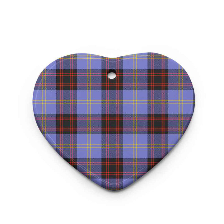 Scottish Rutherford Clan Tartan Ceramic Ornament Heart Shape Tartan Plaid