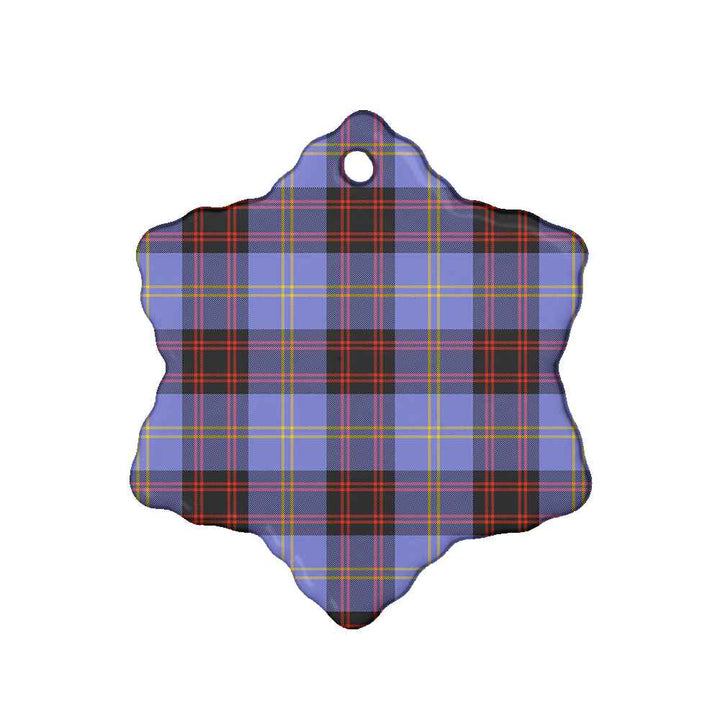 Scottish Rutherford Clan Tartan Ceramic Ornament Snow Flake Shape Tartan Plaid