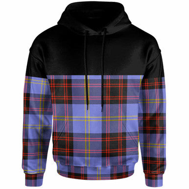 Scottish Rutherford Clan Tartan Hoodie - Horizontal Style Front Side Tartan Plaid