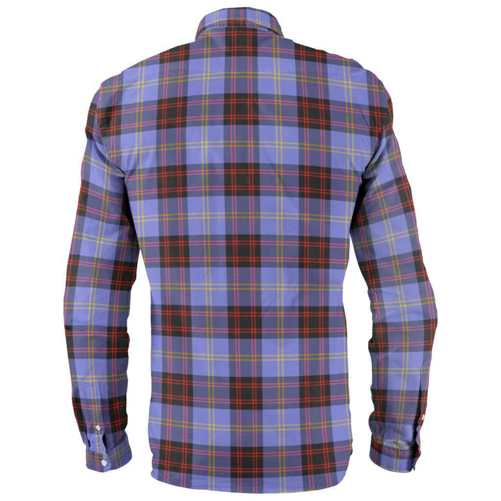 Scottish Rutherford Clan Tartan Long Sleeve Shirt Back Side Tartan Plaid