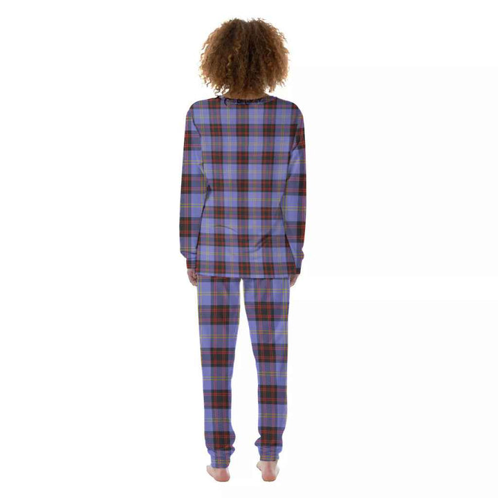 Scottish Rutherford Clan Tartan Pajama Set Women Back Side Tartan Plaid