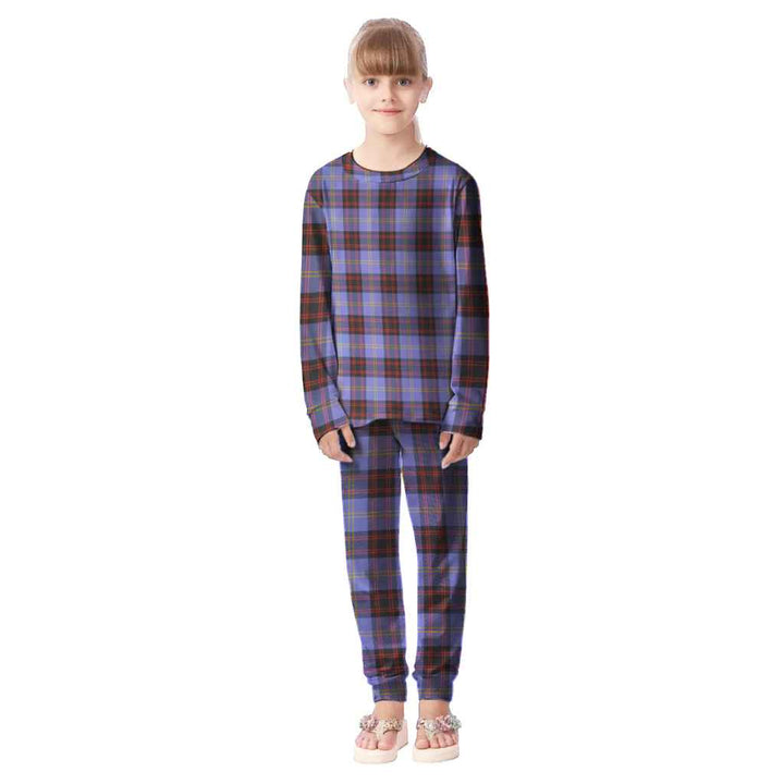 Scottish Rutherford Clan Tartan Pajama Set Kid Front Side Tartan Plaid