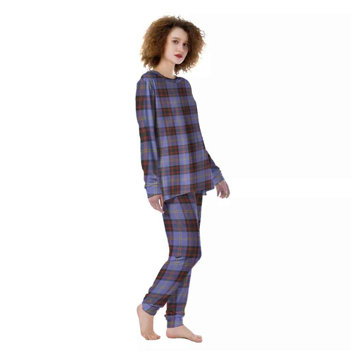 Scottish Rutherford Clan Tartan Pajama Set Women Front Side Tartan Plaid