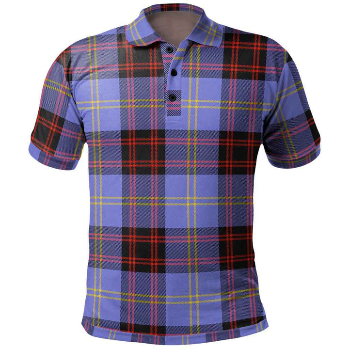 Scottish Rutherford Clan Tartan Polo Shirt Front Side Tartan Plaid