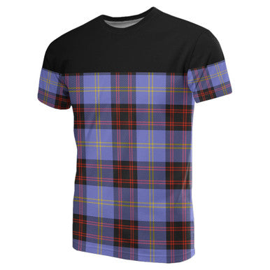 Scottish Rutherford Clan Tartan T-Shirt Horizontal Style Front Side Tartan Plaid