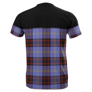 Scottish Rutherford Clan Tartan T-Shirt Horizontal Style Back Side Tartan Plaid