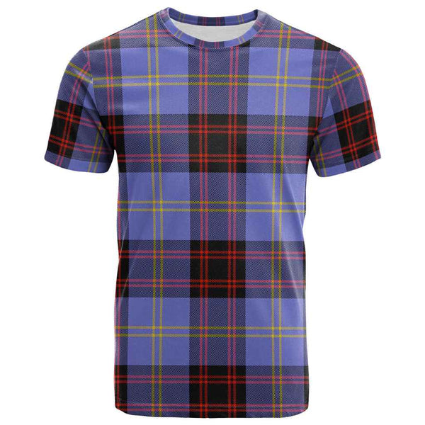 Scottish Rutherford Clan Tartan T-Shirt Front Side Tartan Plaid