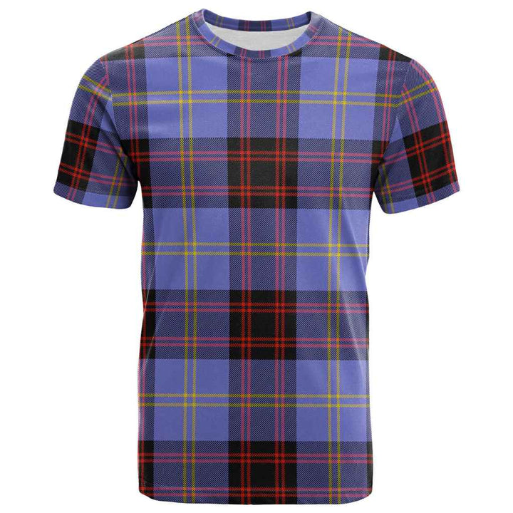 Scottish Rutherford Clan Tartan T-Shirt Front Side Tartan Plaid