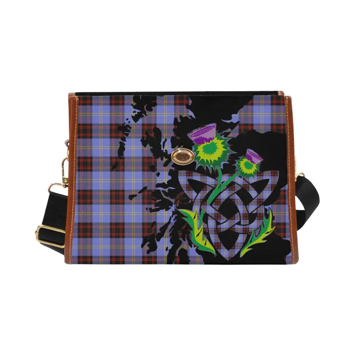 Scottish Rutherford Clan Tartan Waterproof Canvas Bag With Thistle Tartan Plaid 2