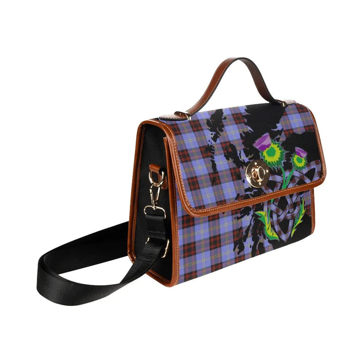 Scottish Rutherford Clan Tartan Waterproof Canvas Bag With Thistle Tartan Plaid 3